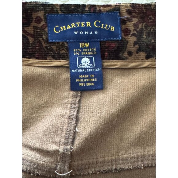 Charter Club Woman 18W Brown Floral Stretch Pencil Skirt - Picture 6 of 7